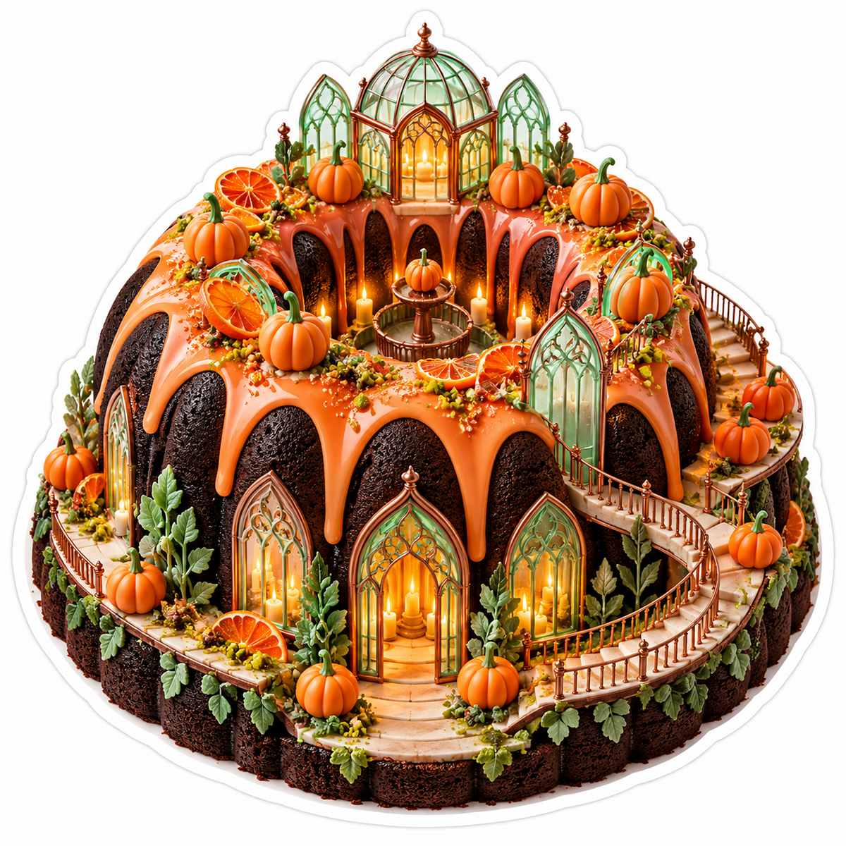 Pumpkin Conservatory Tiered Cake Art Vinyl Decal Stickers