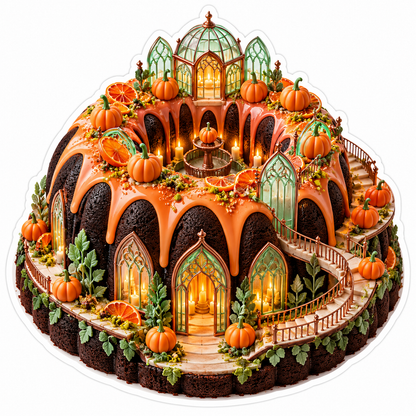 Pumpkin Conservatory Tiered Cake Art Vinyl Decal Stickers