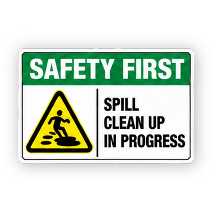 Green Spill Cleanup Slipping Figure Panel Vinyl Decal Stickers