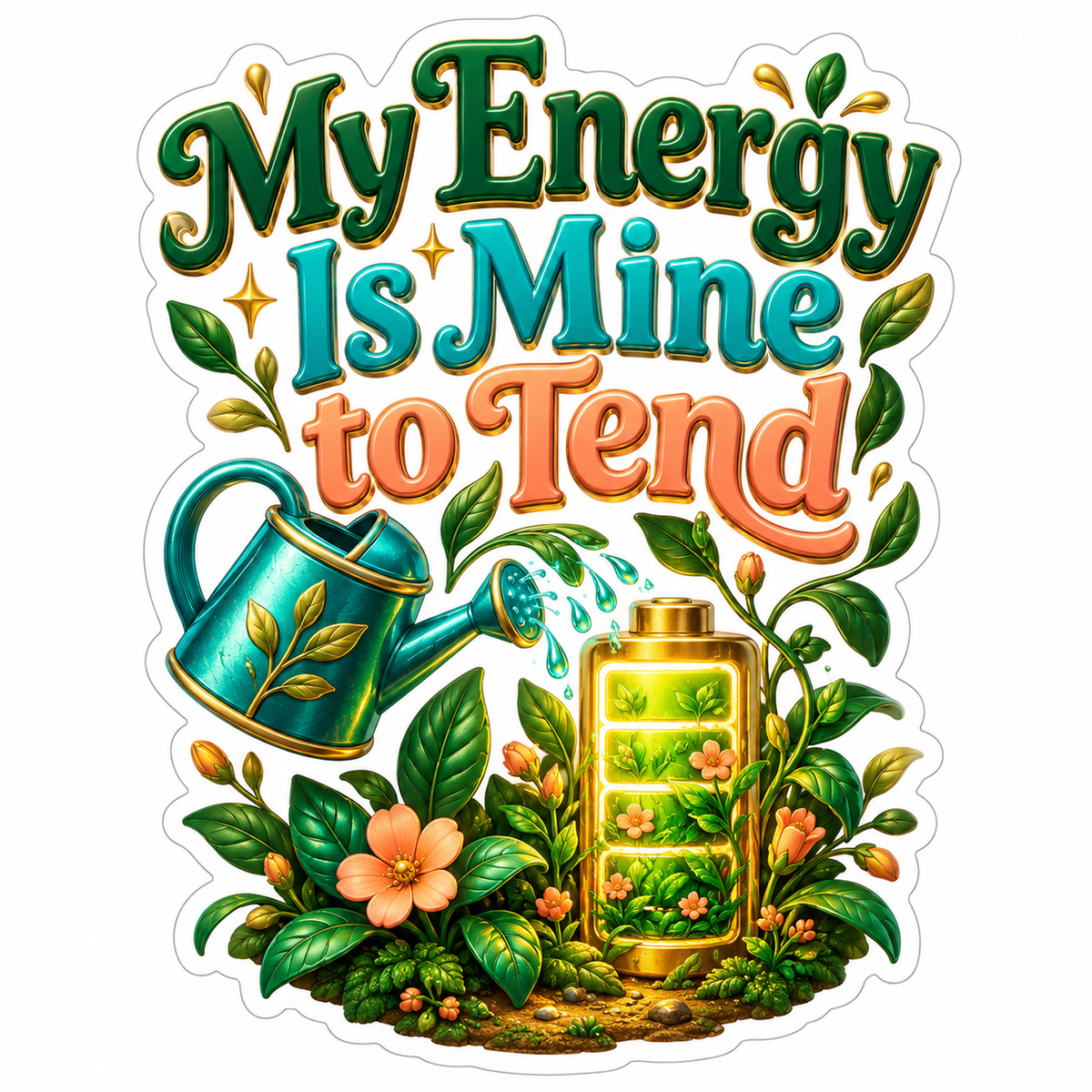 Watering Can My Energy Quote Art Vinyl Decal Stickers