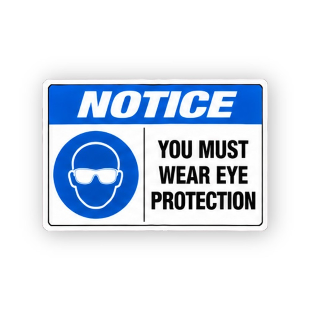 Blue Eye Protection Glasses Head Panel Vinyl Decal Stickers