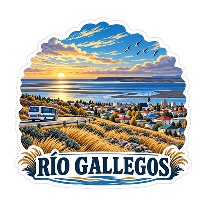 Rio Gallegos Estuary Sunrise Art Vinyl Decal Stickers