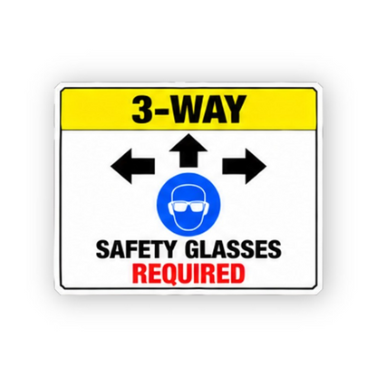 Yellow Three Way Glasses Arrows Panel Vinyl Decal Stickers