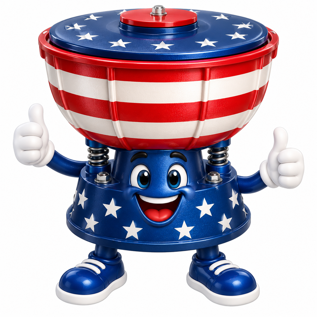 Patriotic Striped Bowl Polisher Character Art Vinyl Decal Stickers
