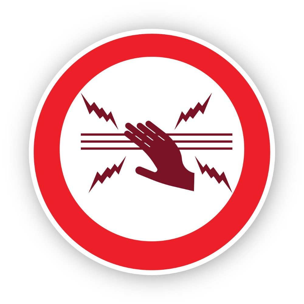 Red Hand Wire Four Bolts Circle Vinyl Decal Stickers