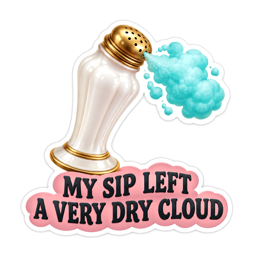 Gold Topped Shaker Blowing Aqua Cloud Vinyl Decal Stickers
