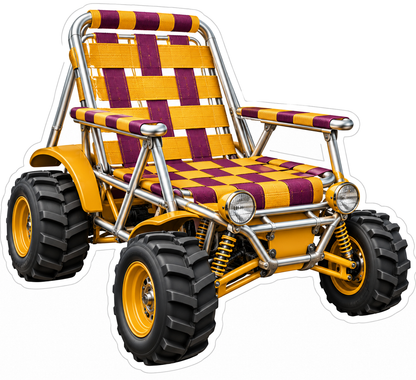 Yellow Folding Chair Dune Buggy Art Vinyl Decal Stickers