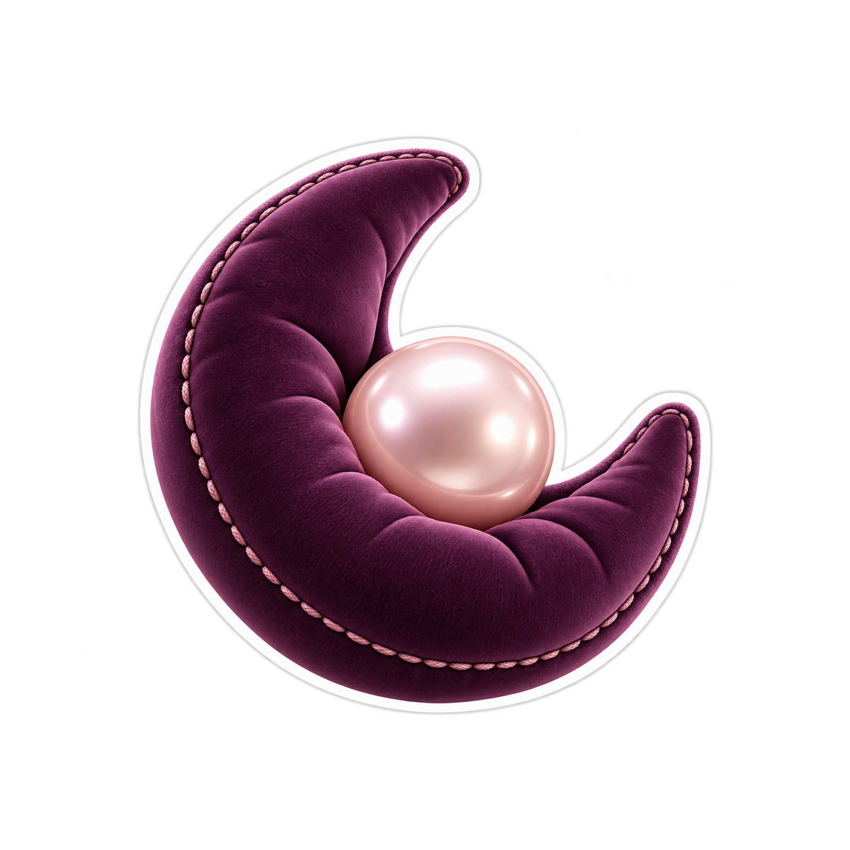 Plum Crescent Pillow Pink Pearl Art Vinyl Decal Stickers