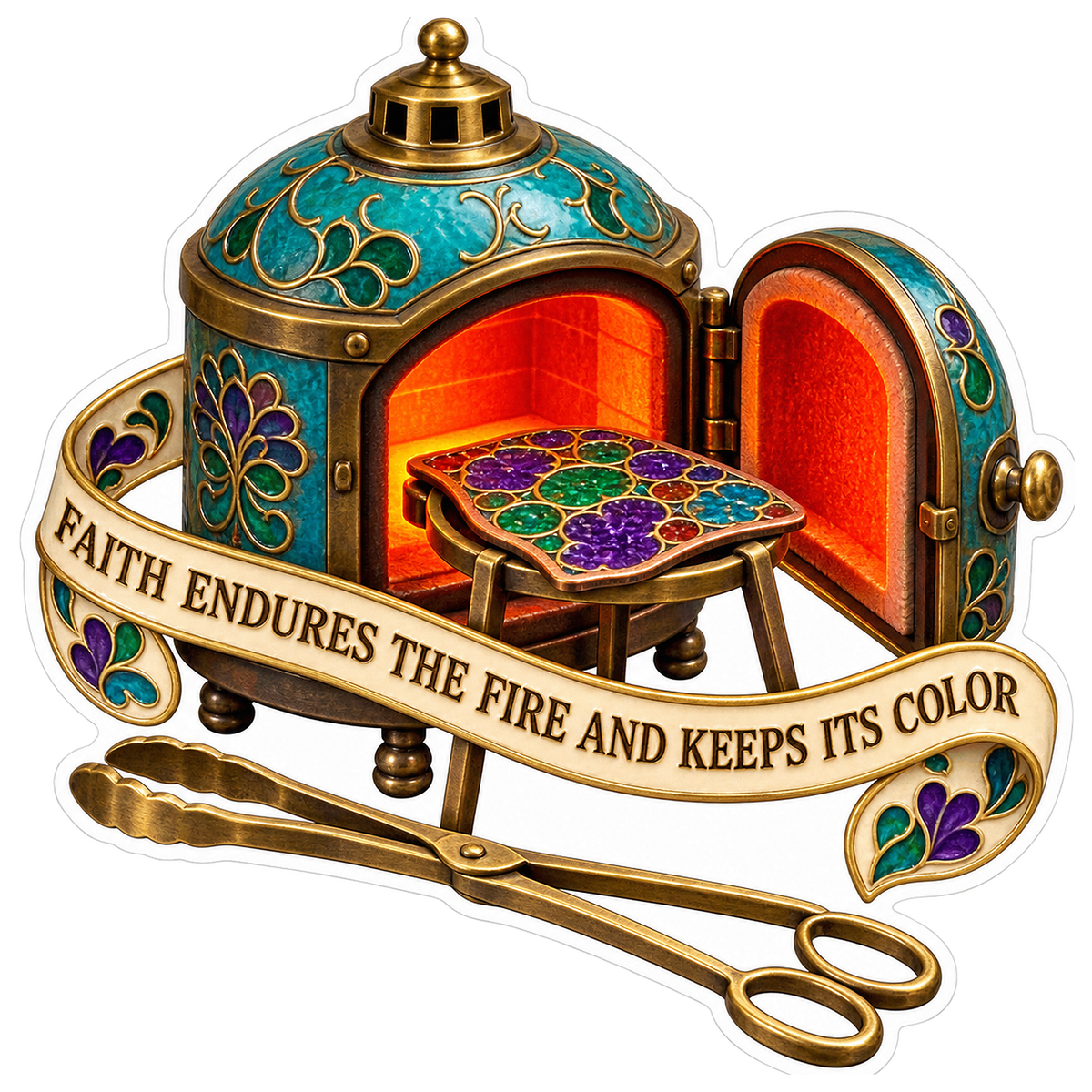 Colorful Enamel Oven Faith Quote Art Vinyl Decal Stickers
