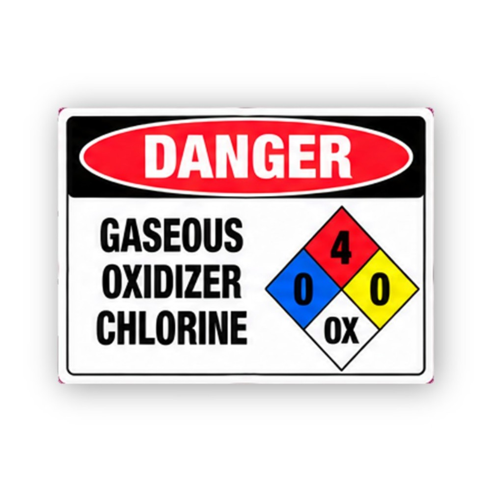 Red Chlorine Oxidizer Four Zero Panel Vinyl Decal Stickers