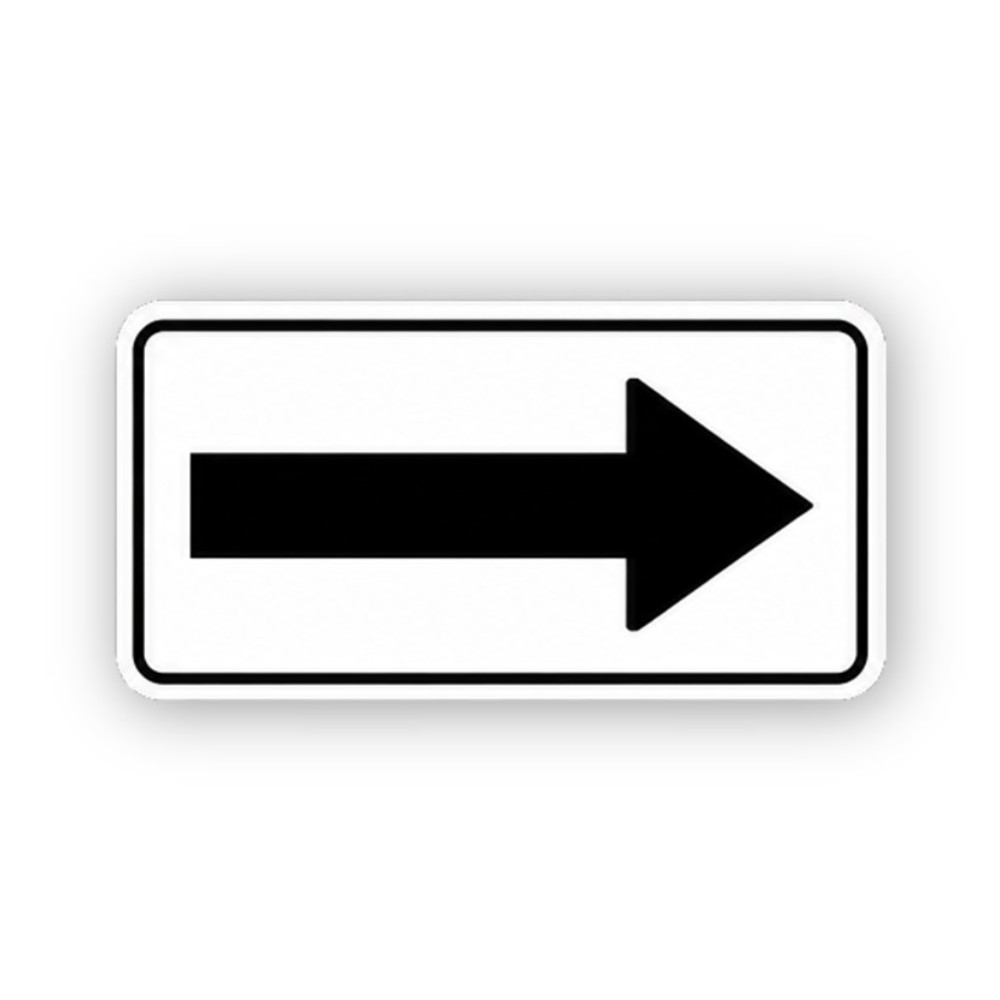 Black Broad Right Arrow Rounded Border Panel Vinyl Decal Stickers