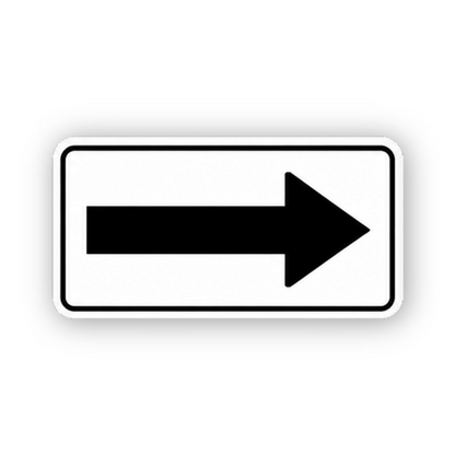 Black Broad Right Arrow Rounded Border Panel Vinyl Decal Stickers