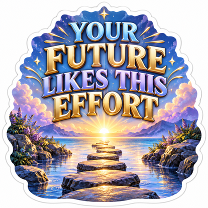 Future Quote with Sunset Stepping Stones Art Vinyl Decal Stickers
