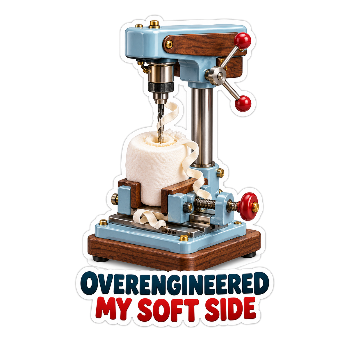 Blue Press with Soft Roll Humor Art Vinyl Decal Stickers