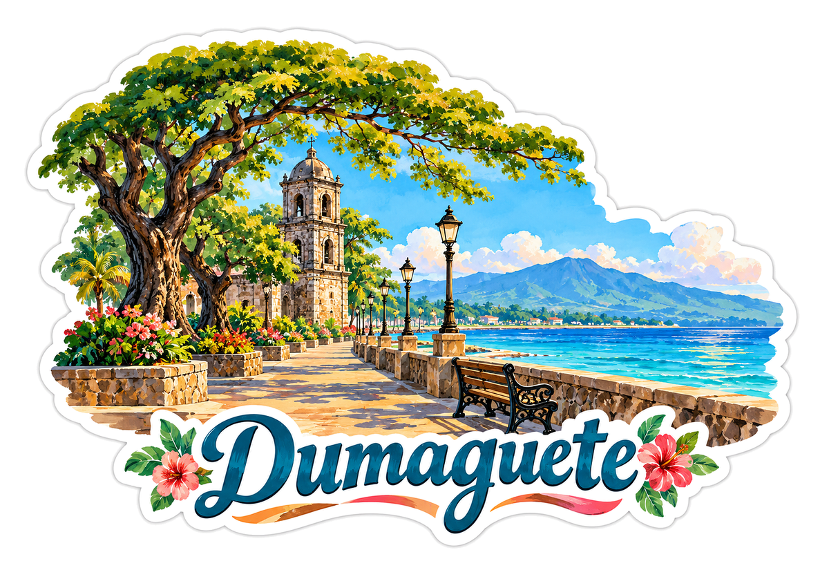 Dumaguete Seafront Tree Bench Art Vinyl Decal Stickers