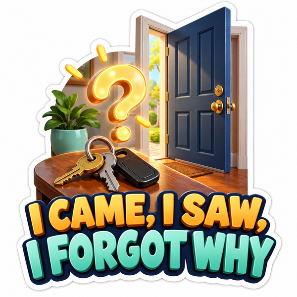 Blue Door Keys Forgot Why Humor Quote Vinyl Decal Stickers