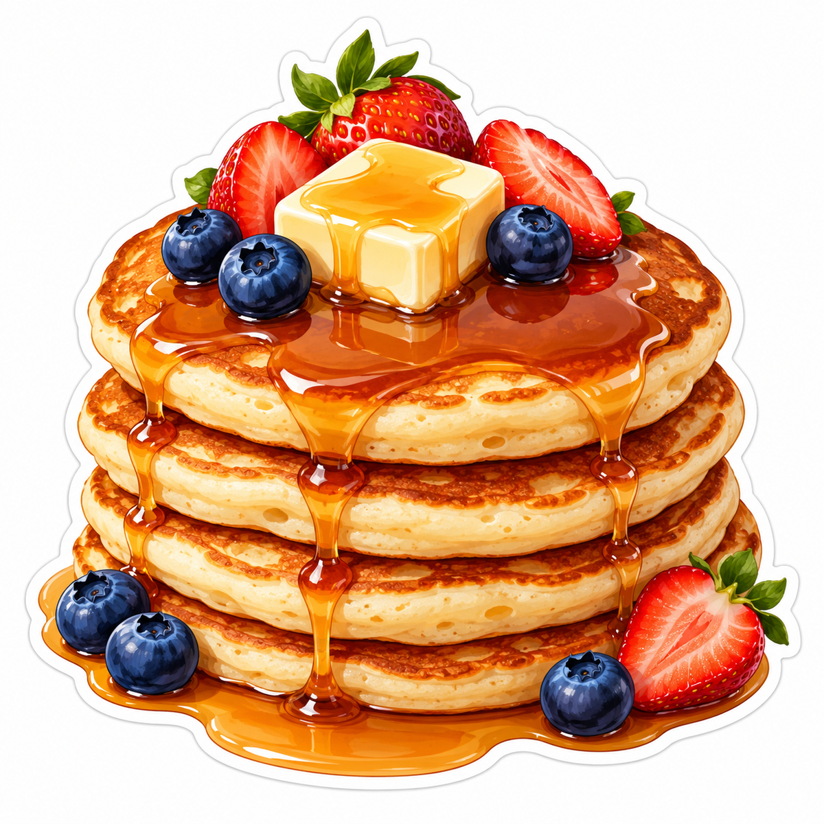 Berry Pancake Stack with Butter and Syrup Vinyl Decal Stickers