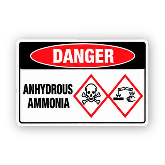 Black Anhydrous Ammonia Twin Diamonds Panel Vinyl Decal Stickers