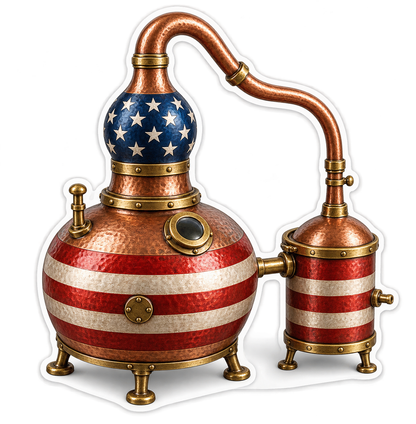USA Flag Copper Curved Still Art Vinyl Decal Stickers