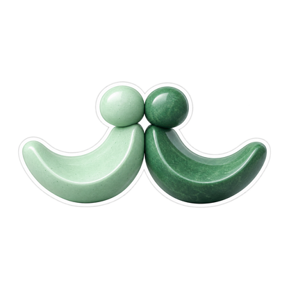 Twin Green Curved Figures Art Vinyl Decal Stickers