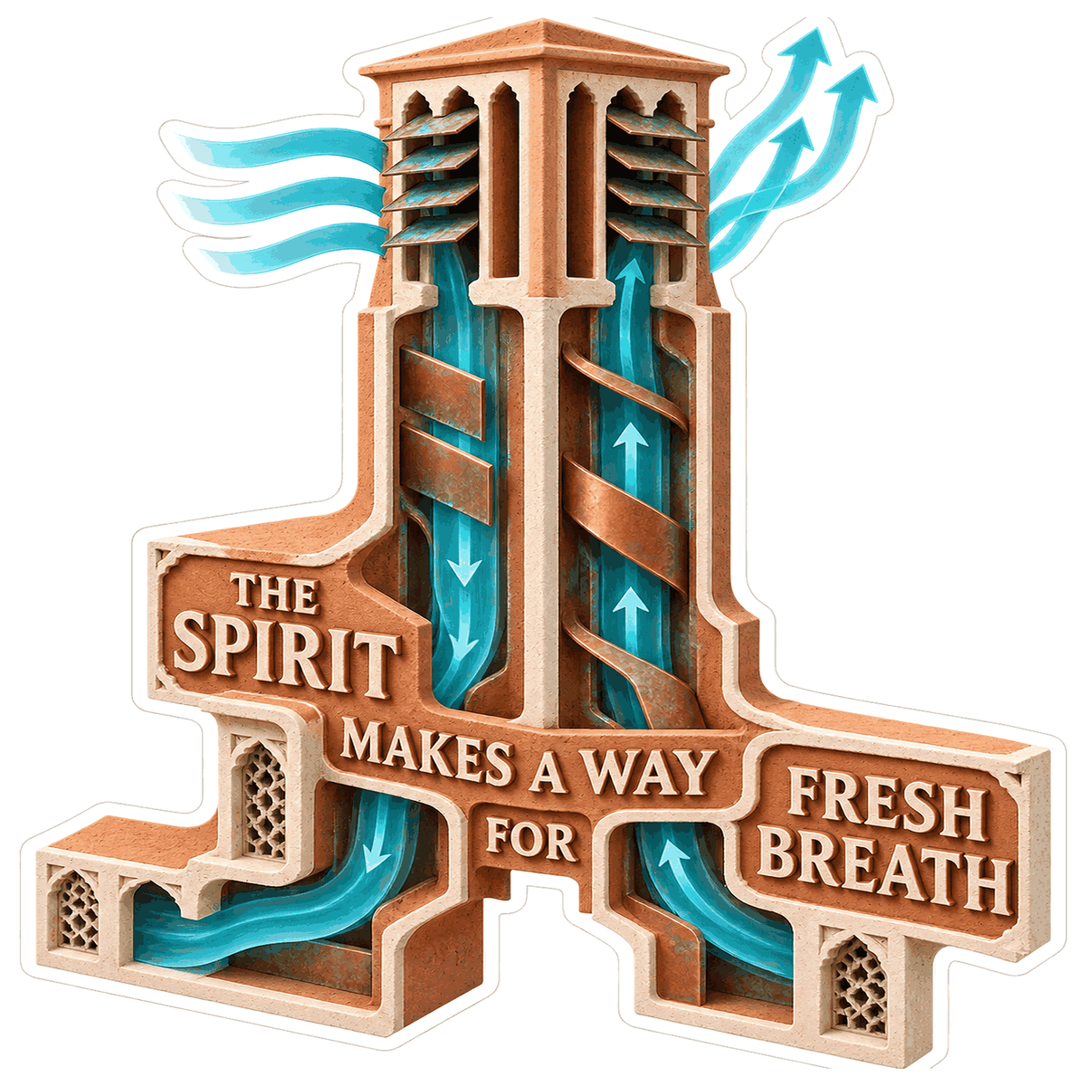 Airflow Tower Spirit Quote Art Vinyl Decal Stickers