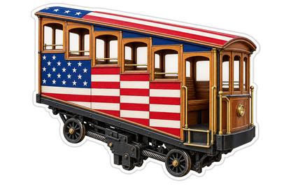 USA Flag Wooden Railway Car Art Vinyl Decal Stickers