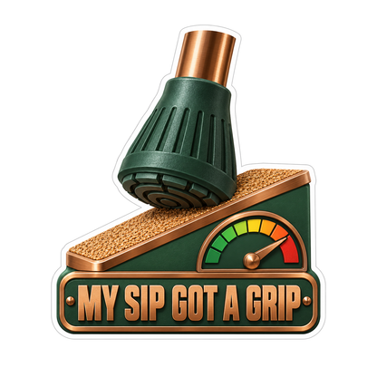 Green Rubber Tip on Sloped Grip Test Stand Art Vinyl Decal Stickers