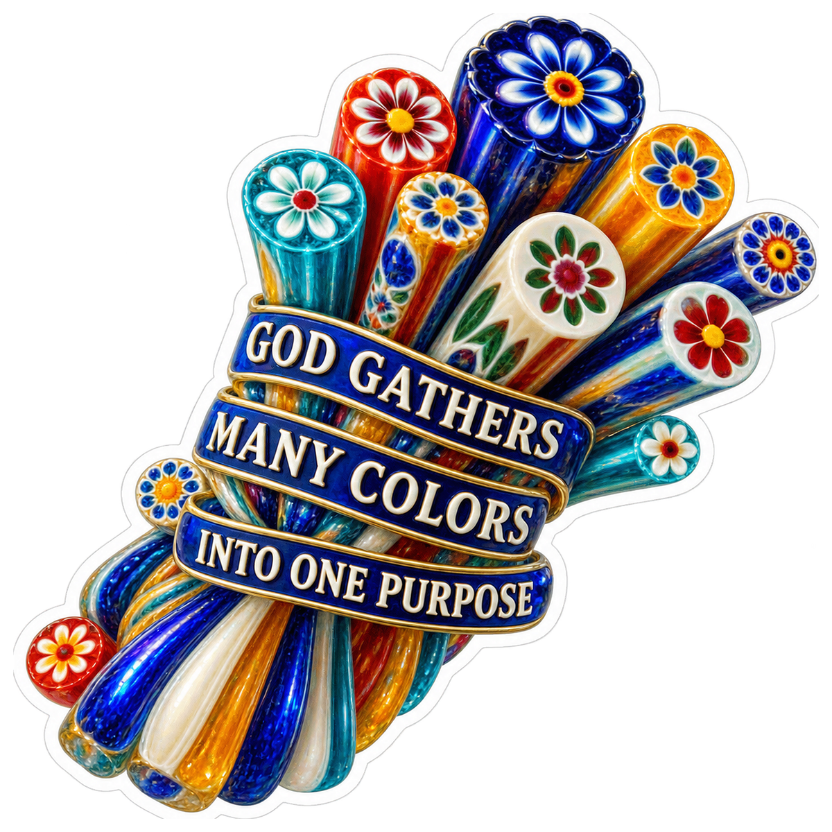 Floral Glass Rods Faith Quote Art Vinyl Decal Stickers