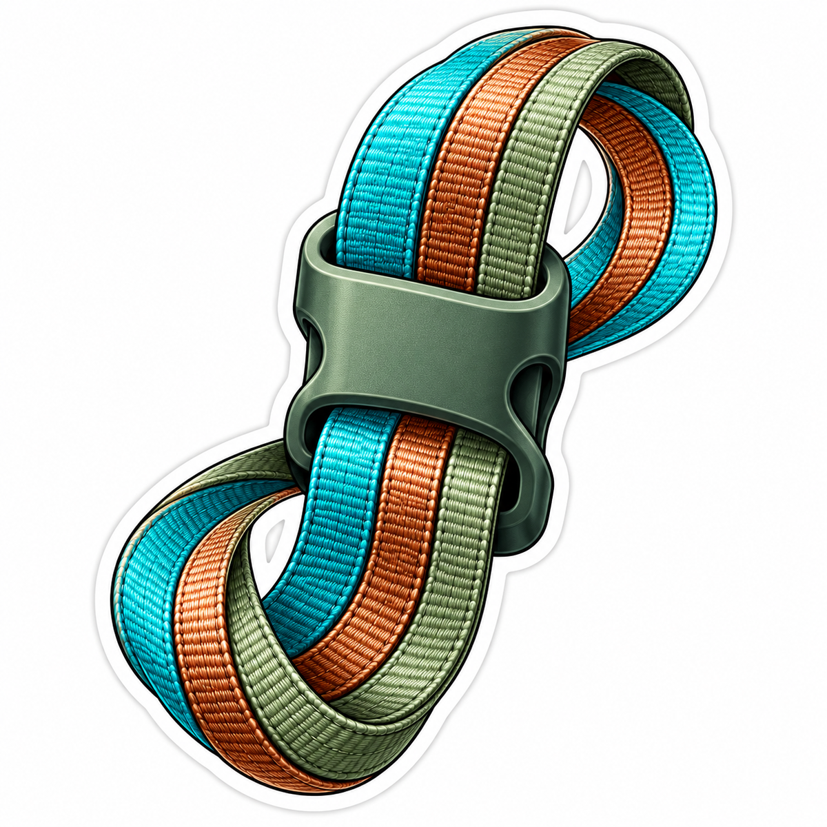 Teal Orange Green Looped Camping Strap Art Vinyl Decal Stickers