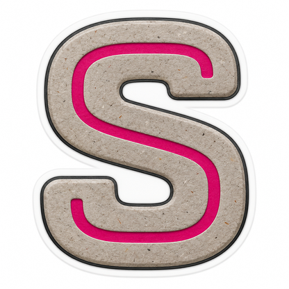 Warm Gray Magenta Stripe Letter S Vinyl Decal Stickers