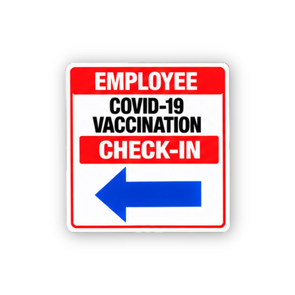 Red Employee Check In Blue Left Arrow Panel Vinyl Decal Stickers