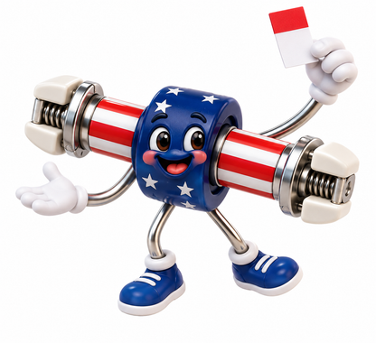Patriotic Tape Flag Dispenser Axle Art Vinyl Decal Stickers