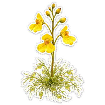 Yellow Bladderwort Flower Art Vinyl Decal Stickers