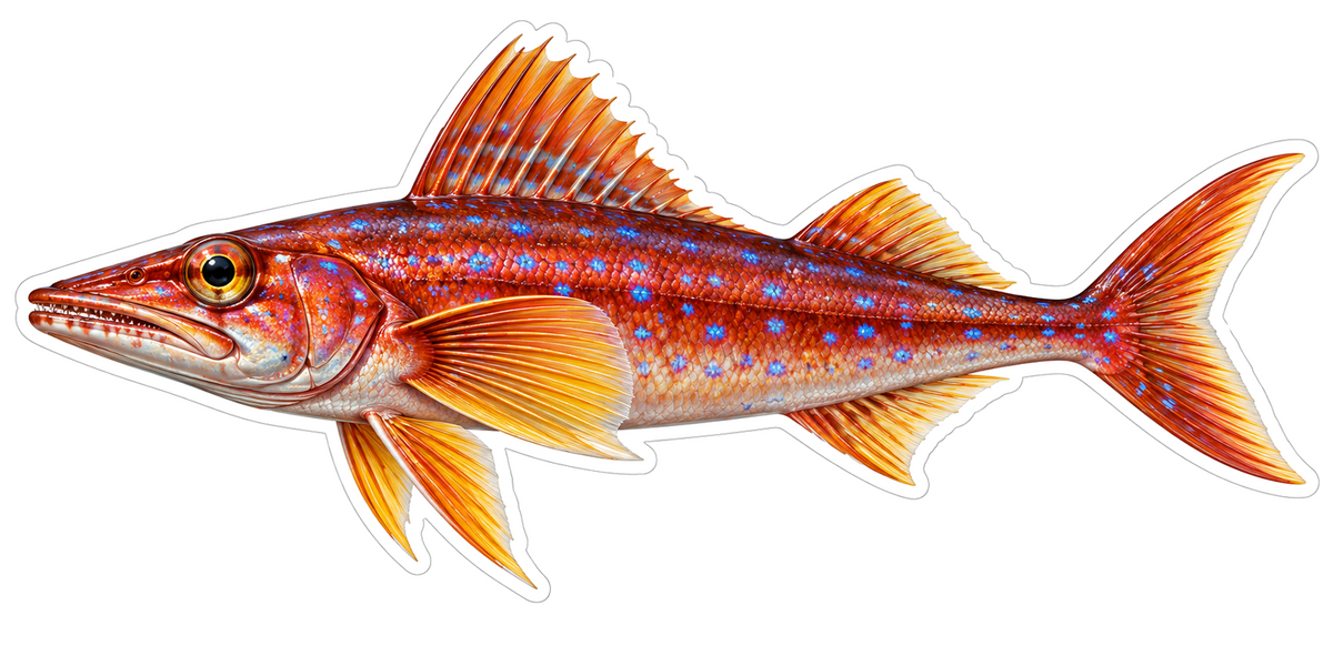 Orange Spotted Sergeant Baker Fish Vinyl Decal Stickers