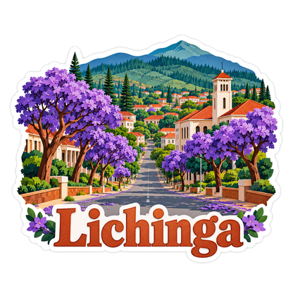 Lichinga Purple Tree Mountain Avenue Art Vinyl Decal Stickers