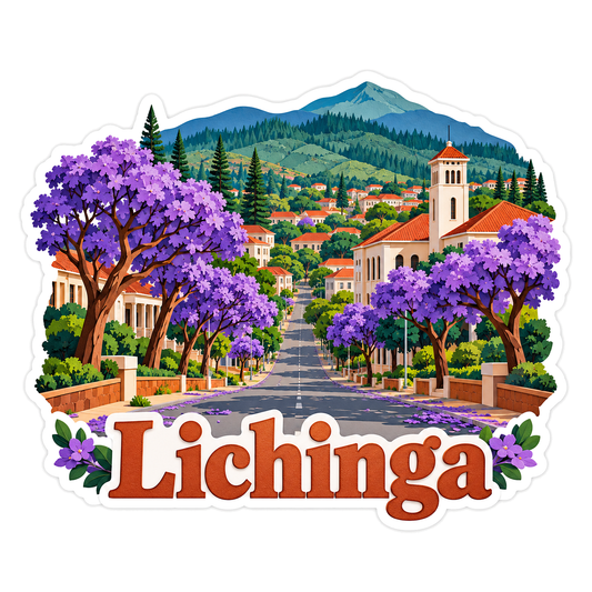 Lichinga Purple Tree Mountain Avenue Art Vinyl Decal Stickers