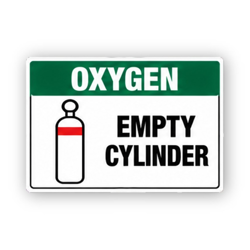 Green Oxygen Empty Cylinder Panel Vinyl Decal Stickers