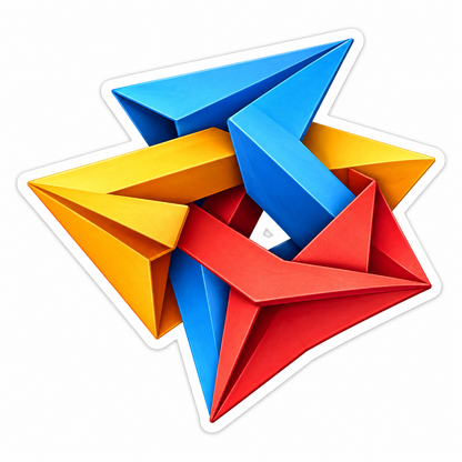 Interlocked Red Yellow and Blue Planes Art Vinyl Decal Stickers