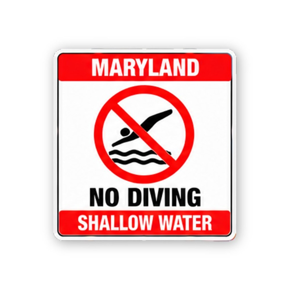 Red Maryland Crossed Diver Portrait Vinyl Decal Stickers