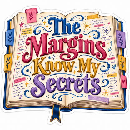 Annotated Book and Margins Quote Vinyl Decal Stickers
