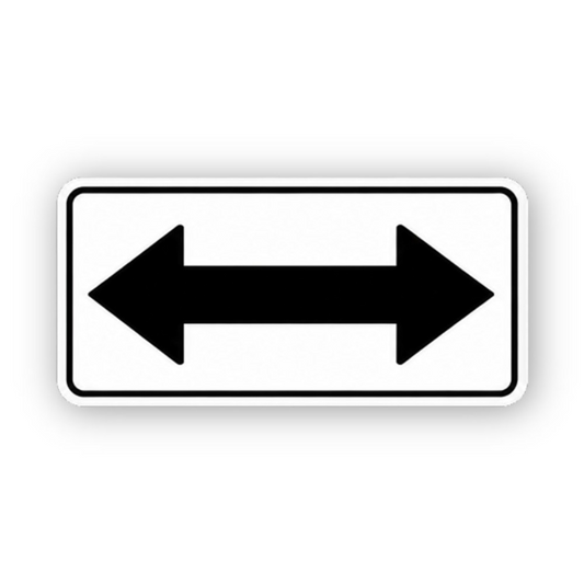 Black Double Headed Arrow White Wide Panel Vinyl Decal Stickers