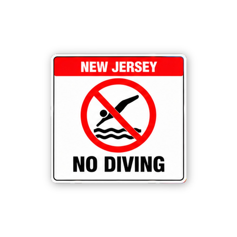 Red New Jersey No Diving Figure Portrait Vinyl Decal Stickers