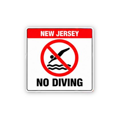 Red New Jersey No Diving Figure Portrait Vinyl Decal Stickers