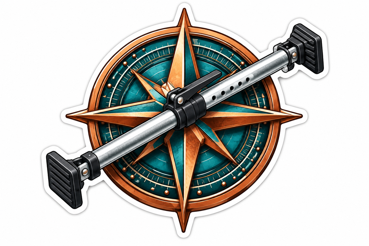 Truck Cargo Bar and Teal Compass Art Vinyl Decal Stickers