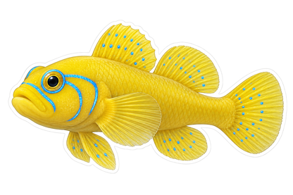 Yellow Blue Spotted Citron Goby Art Vinyl Decal Stickers