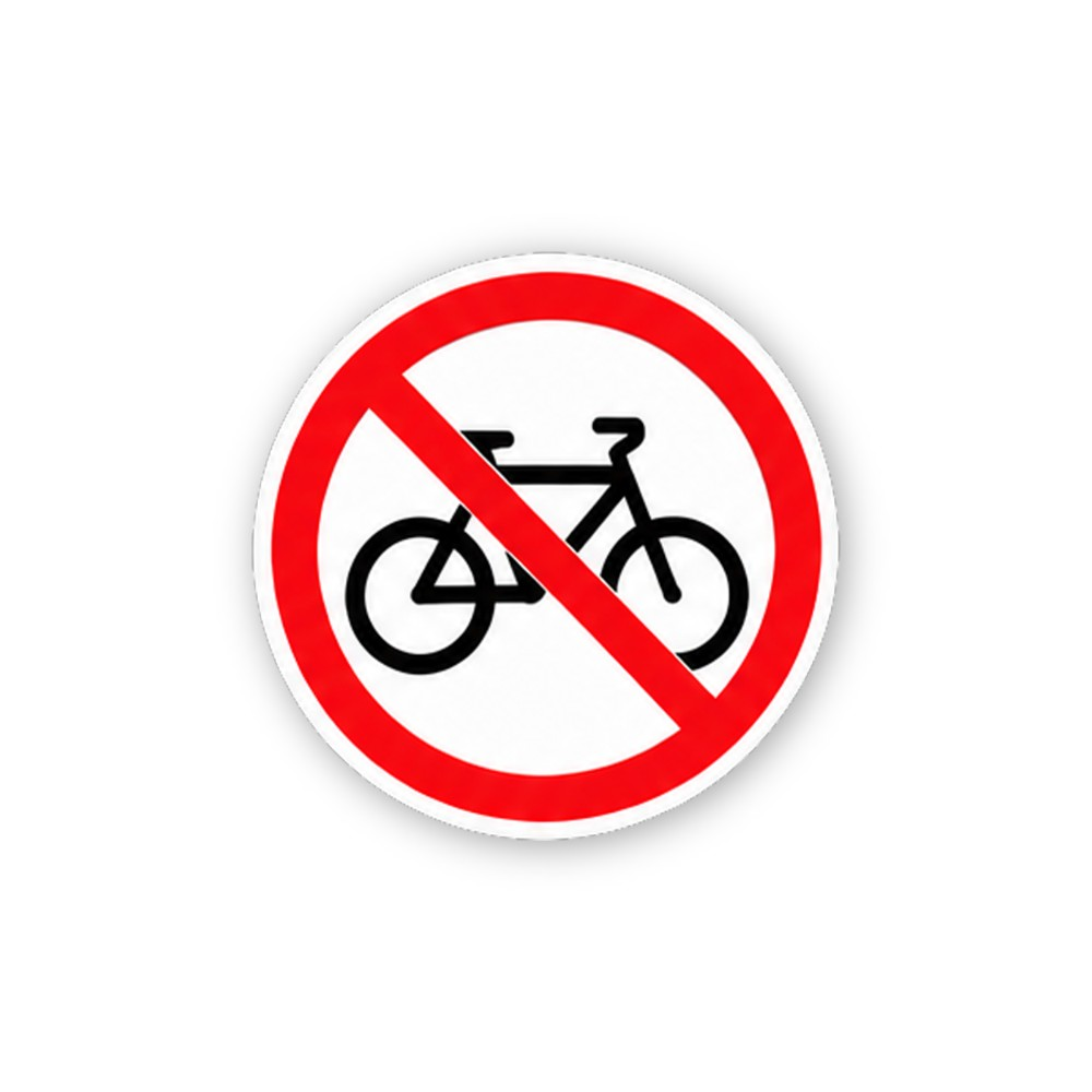 Red Crossed Bicycle Circle Vinyl Decal Stickers