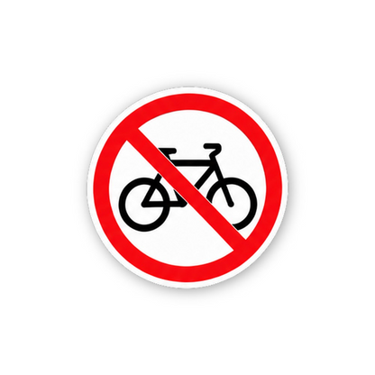 Red Crossed Bicycle Circle Vinyl Decal Stickers