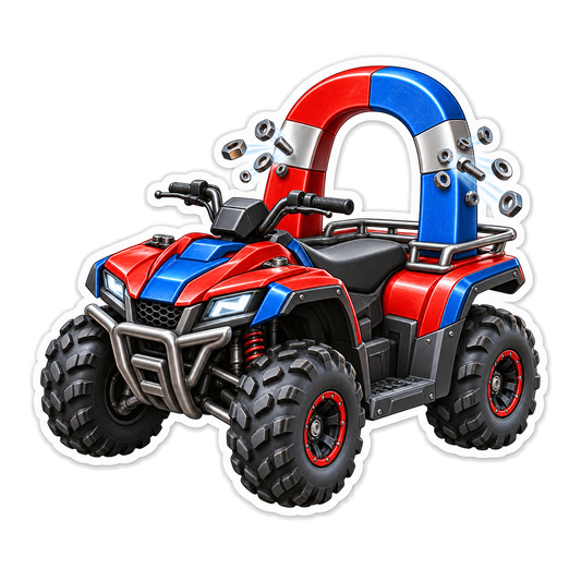 Horseshoe Magnet Red ATV Art Vinyl Decal Stickers