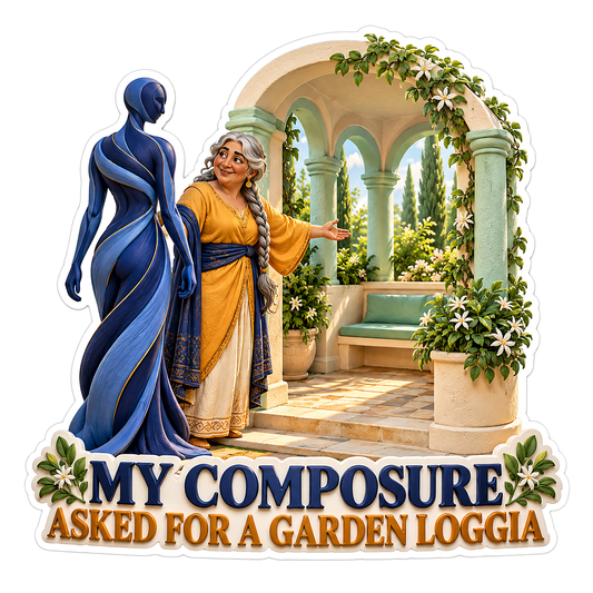 Woman Blue Figure Floral Garden Arch Art Vinyl Decal Stickers