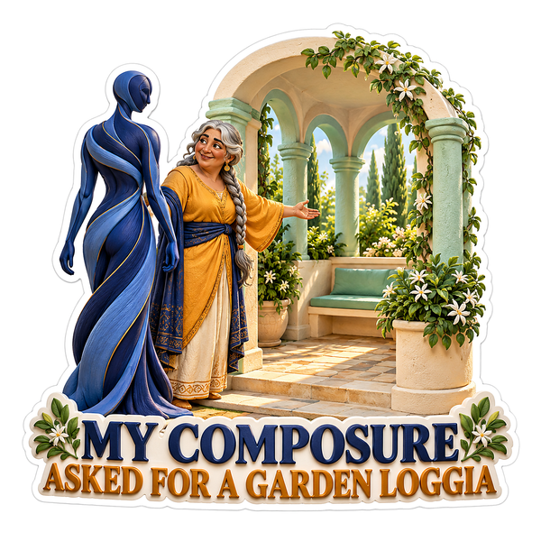 Woman Blue Figure Floral Garden Arch Art Vinyl Decal Stickers